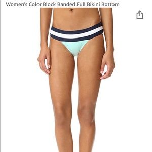 PilyQ swim bottoms in aqua and navy Large